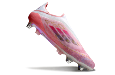 Men's Adidas F50 304 Elite Laceless SG Football Boots - Pink/White/Gold
