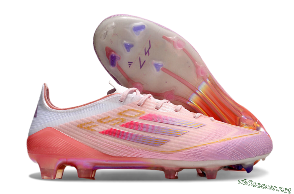 Men's Adidas F50 Elite FG Football Boots - Pink/White/Gold 2