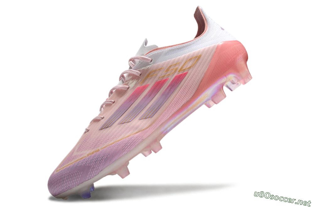 Men's Adidas F50 Elite FG Football Boots - Pink/White/Gold 5