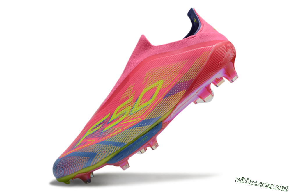 Men's didas F50+ Elite Lightstrike Pro Laceless FG Football Boots - Red/Yellow/Blue 5