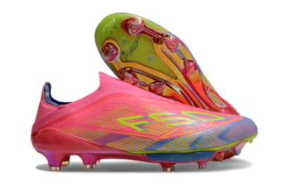 Men's didas F50+ Elite Lightstrike Pro Laceless FG Football Boots - Red/Yellow/Blue