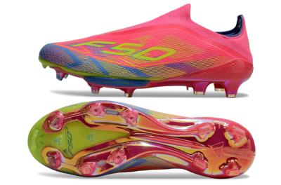 Men's didas F50+ Elite Lightstrike Pro Laceless FG Football Boots - Red/Yellow/Blue