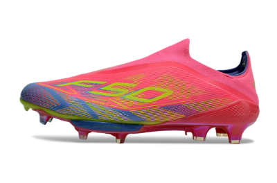 Men's didas F50+ Elite Lightstrike Pro Laceless FG Football Boots - Red/Yellow/Blue