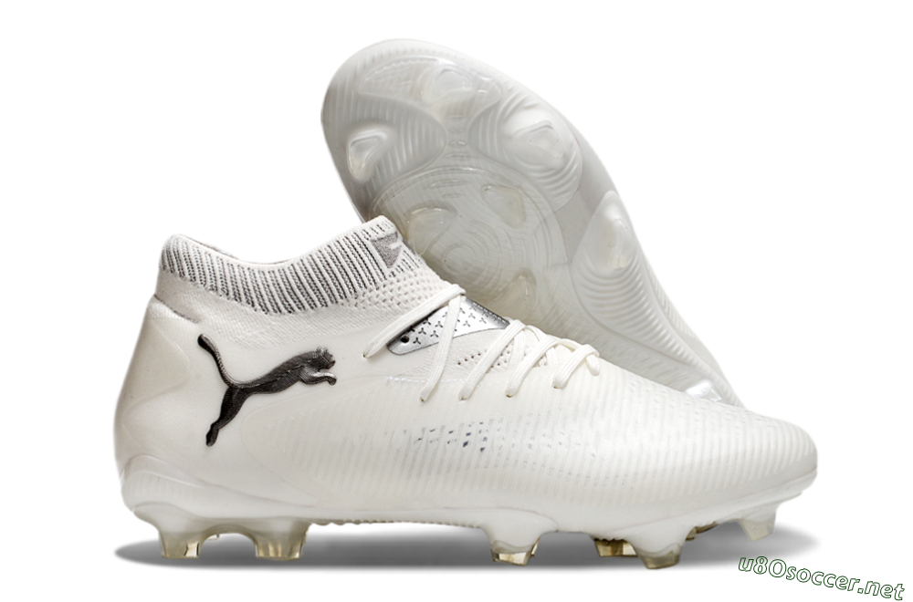 Men's Puma Future 8 Ultimate FG Football Boots - White/Silver/Black 2