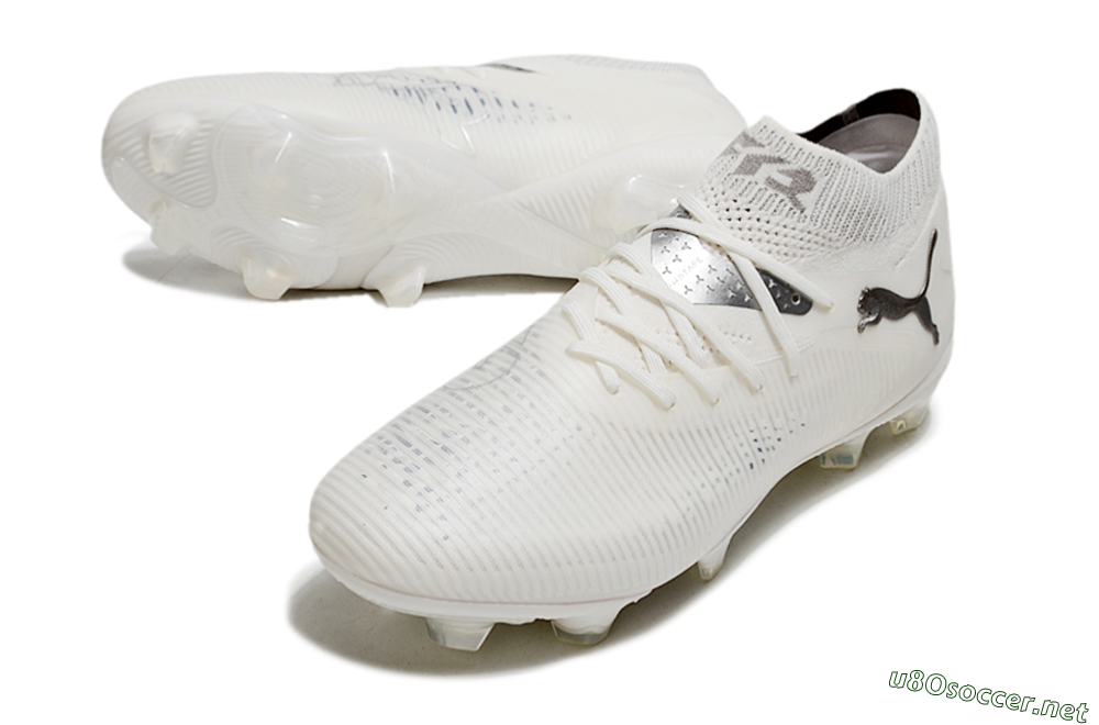 Men's Puma Future 8 Ultimate FG Football Boots - White/Silver/Black 3