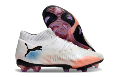 Men's Puma Future 8 Ultimate FG Football Boots - White/Pink/Blue