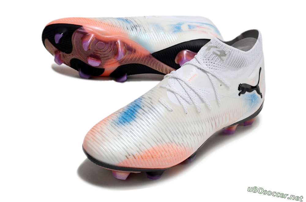 Men's Puma Future 8 Ultimate FG Football Boots - White/Pink/Blue 3