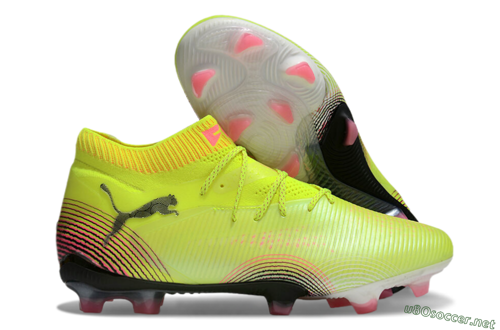 Men's Puma Future 8 Ultimate FG Football Boots - Yellow/Black/Pink 2