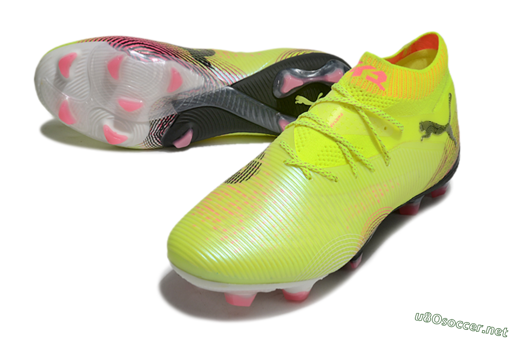 Men's Puma Future 8 Ultimate FG Football Boots - Yellow/Black/Pink 3