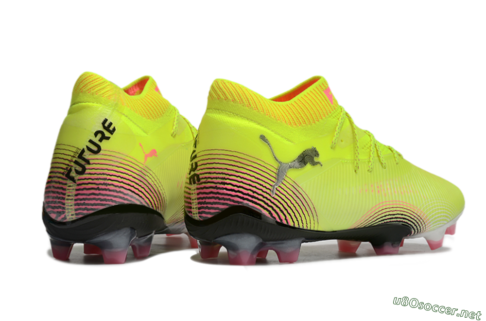 Men's Puma Future 8 Ultimate FG Football Boots - Yellow/Black/Pink 6