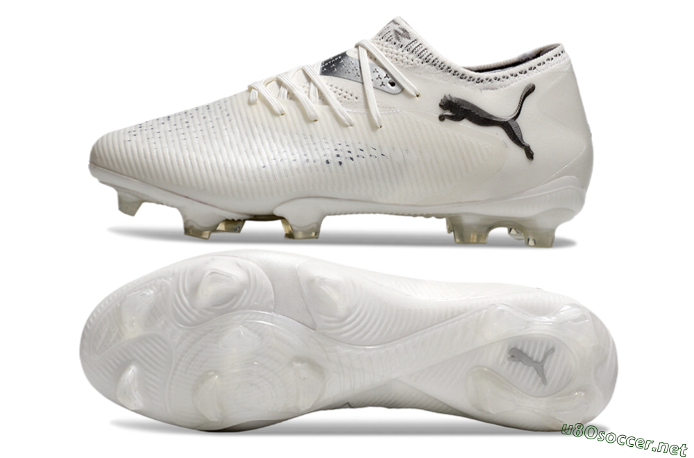 Men's Puma Future 8 Ultimate FG Football Boots - White/Silver/Black 1