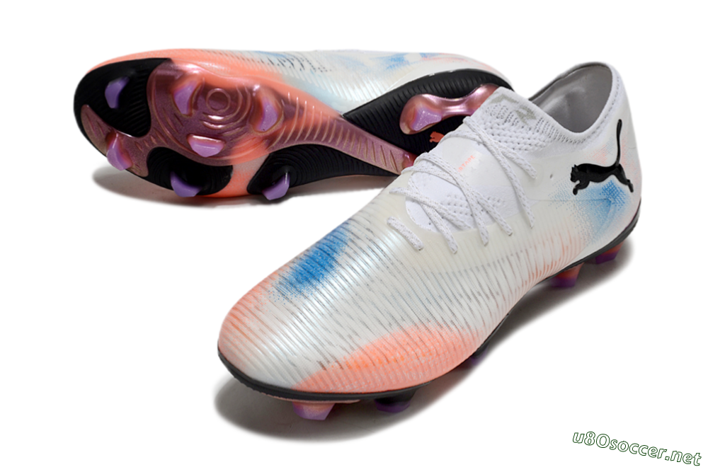 Men's Puma Future 8 Ultimate FG Football Boots - White/Pink/Blue 3