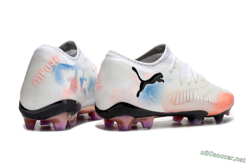 Men's Puma Future 8 Ultimate FG Football Boots - White/Pink/Blue 6