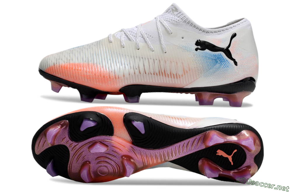 Men's Puma Future 8 Ultimate FG Football Boots - White/Pink/Blue 1