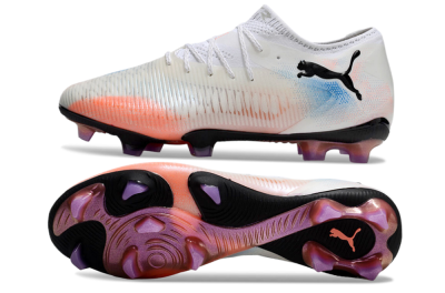 Men's Puma Future 8 Ultimate FG Football Boots - White/Pink/Blue