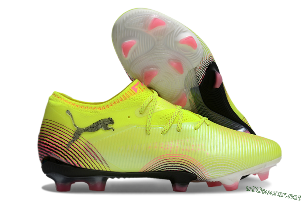 Men's Puma Future 8 Ultimate FG Football Boots - Yellow/Black/Pink 2