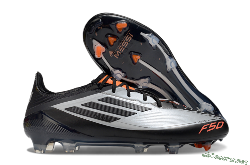 Men's Adidas F50 Elite Messi FG Football Boots - Silver/Black/Orange 2