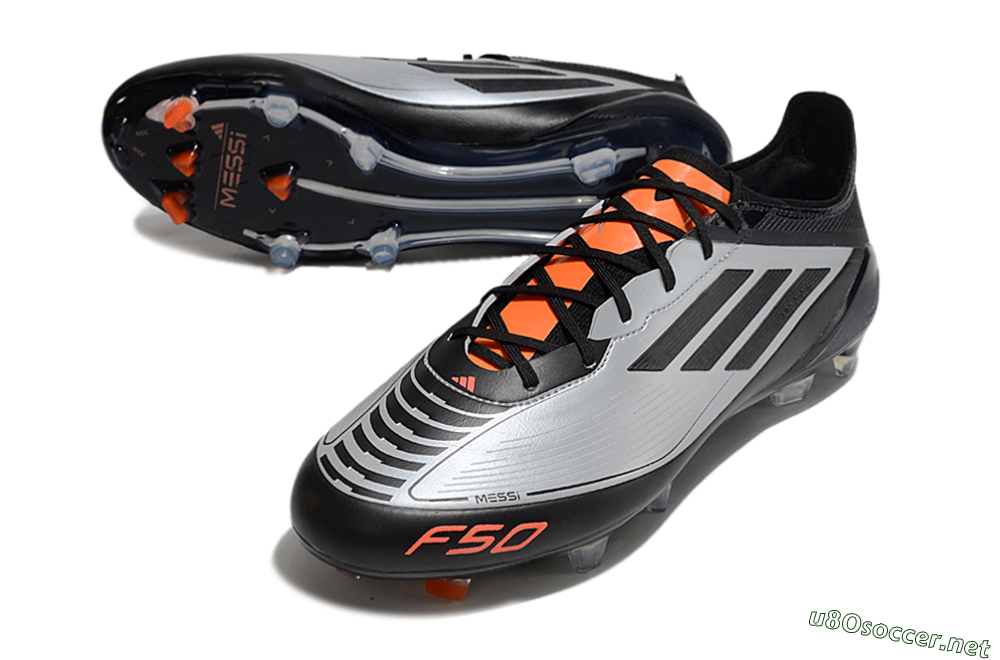 Men's Adidas F50 Elite Messi FG Football Boots - Silver/Black/Orange 3