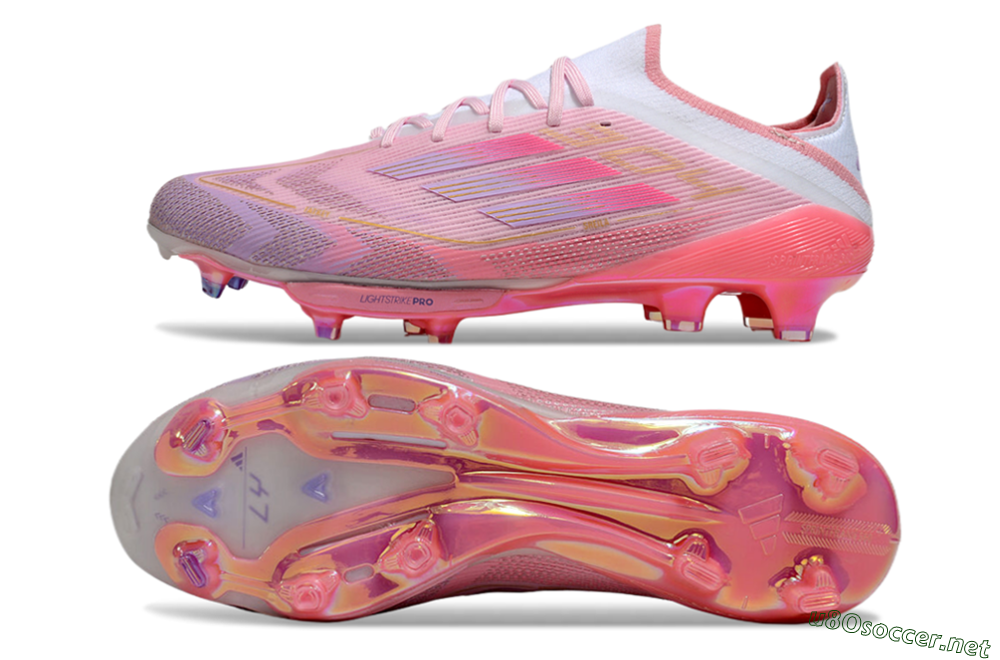 Men's Adidas F50+ Lightstrike 304+ Elite FG Football Boots - Pink/Gold/White 1