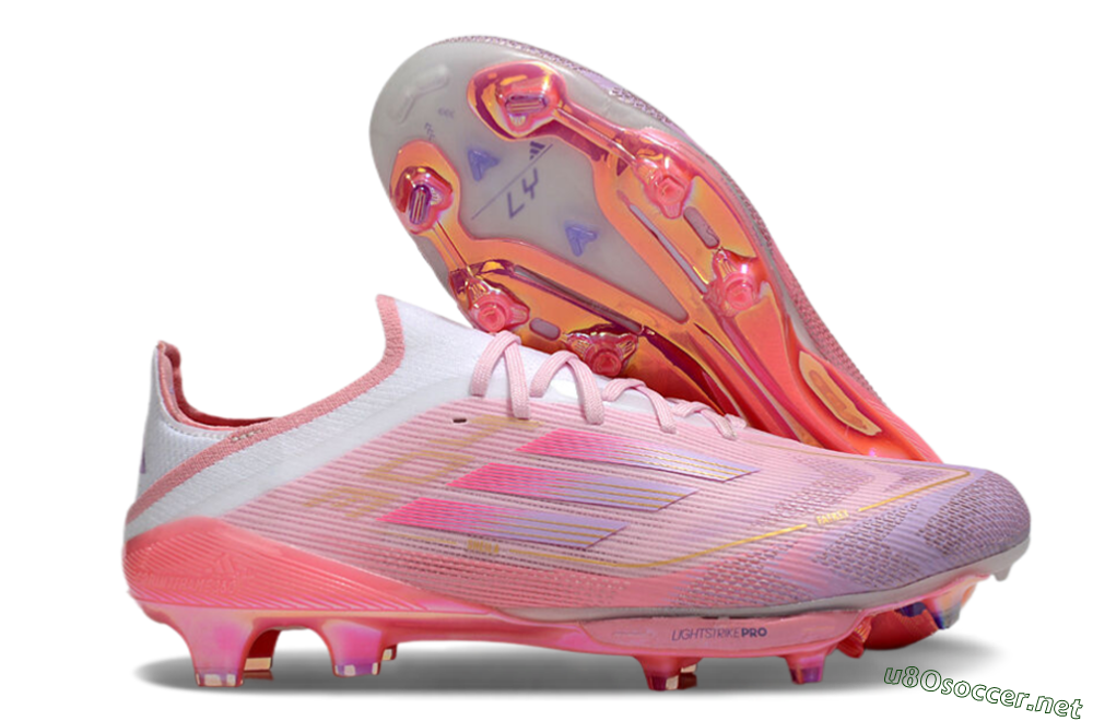 Men's Adidas F50+ Lightstrike 304+ Elite FG Football Boots - Pink/Gold/White 2