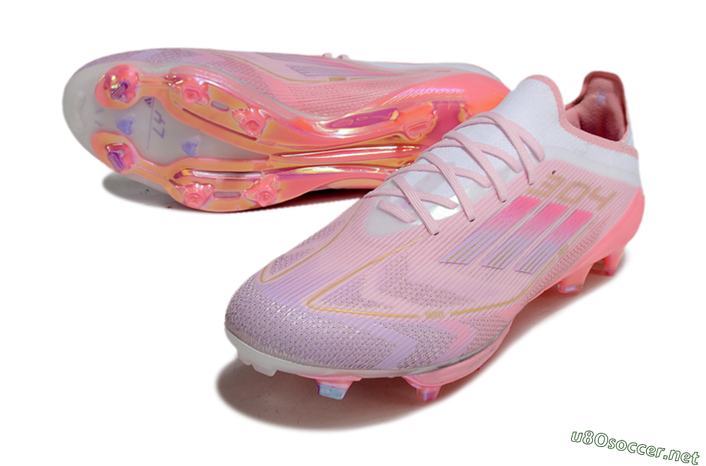 Men's Adidas F50+ Lightstrike 304+ Elite FG Football Boots - Pink/Gold/White 3