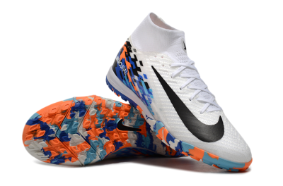Unisex Nike Air Zoom Mercurial Superfly 10 Elite TF Football Shoes - White/Blue/Orange
