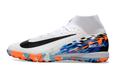 Unisex Nike Air Zoom Mercurial Superfly 10 Elite TF Football Shoes - White/Blue/Orange