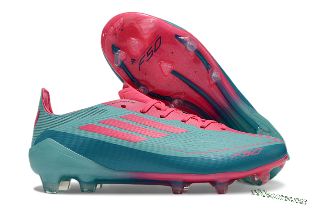 Unisex Adidas F50+ Elite FG Football Boots - Jade/Pink/White 2