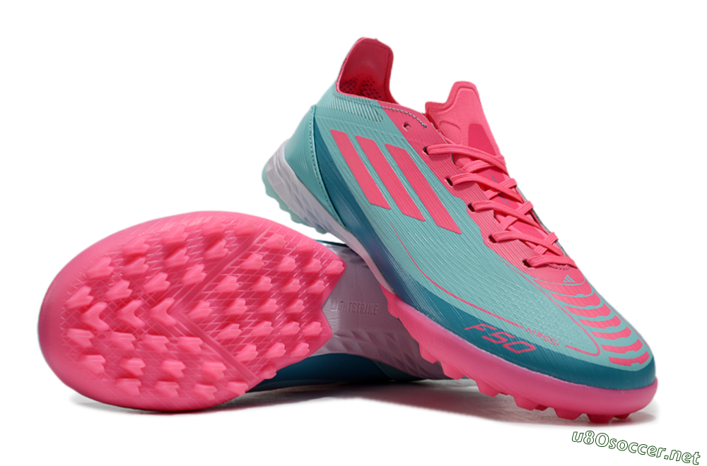 Unisex Adidas F50 Elite TF Football Shoes - Jade/Pink/White 3