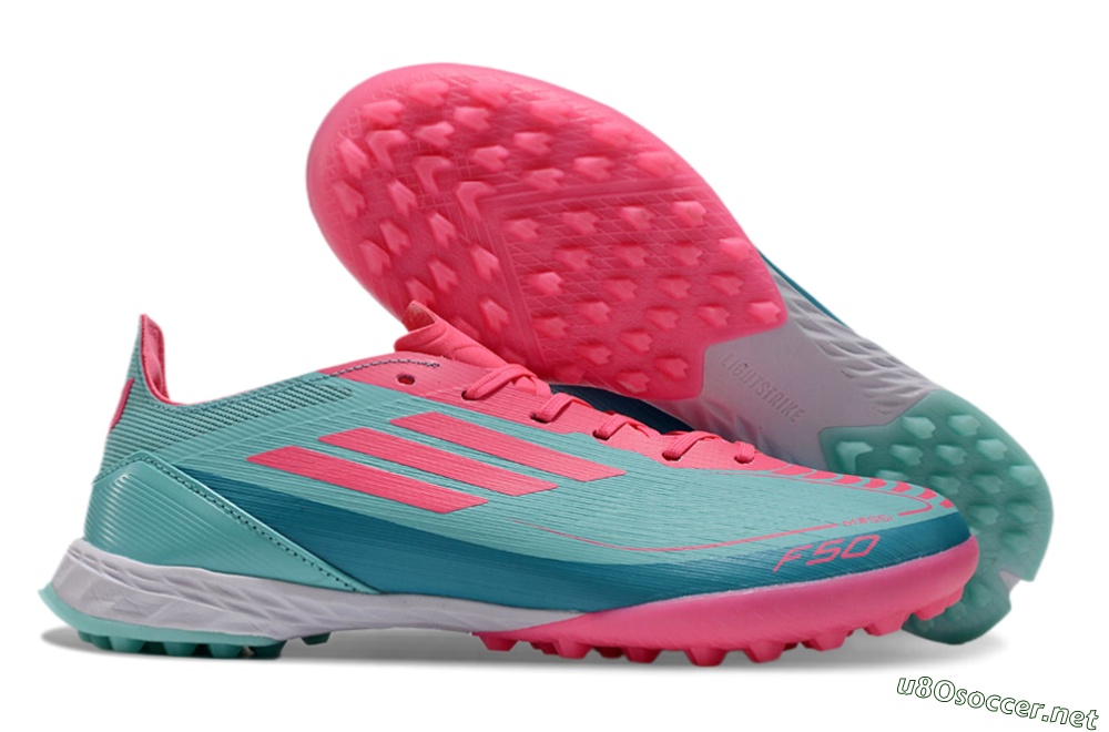 Unisex Adidas F50 Elite TF Football Shoes - Jade/Pink/White 2