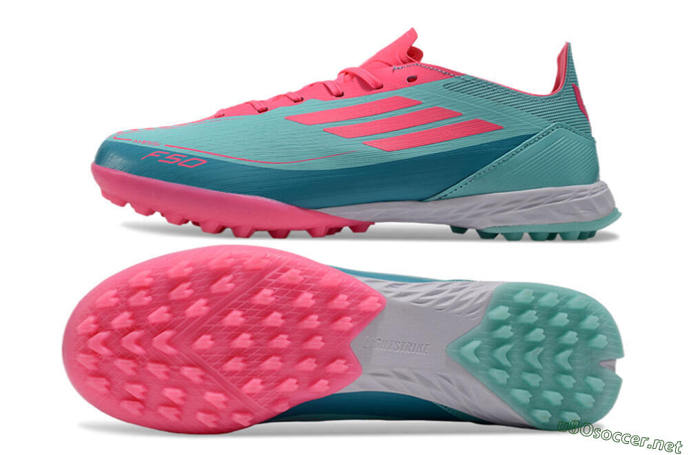 Unisex Adidas F50 Elite TF Football Shoes - Jade/Pink/White 1