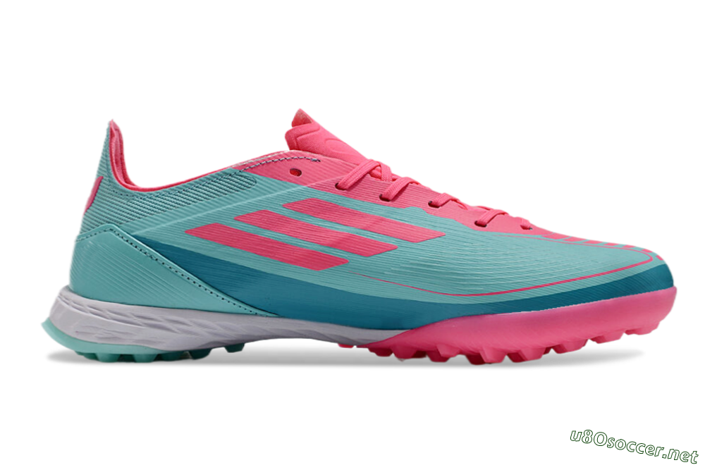 Unisex Adidas F50 Elite TF Football Shoes - Jade/Pink/White 7