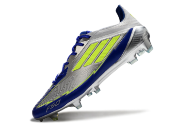 Men's Messi x Adidas F50 Elite FG Football Boots - Silver/Yellow/Blue