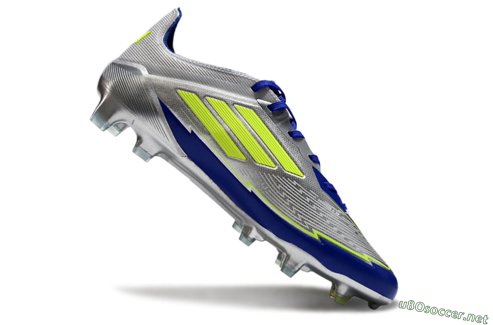 Men's Messi x Adidas F50 Elite FG Football Boots - Silver/Yellow/Blue 4