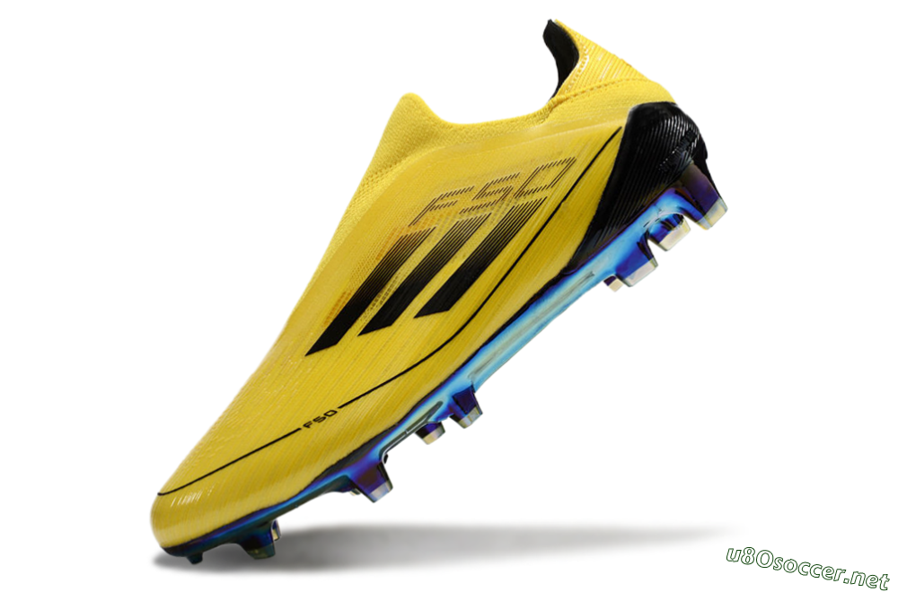 Men's Adidas F50 Elite Laceless FG Football Boots - Yellow/Black/Gold 5