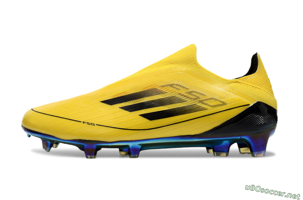Men's Adidas F50 Elite Laceless FG Football Boots - Yellow/Black/Gold 0