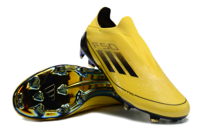 Men's Adidas F50 Elite Laceless FG Football Boots - Yellow/Black/Gold