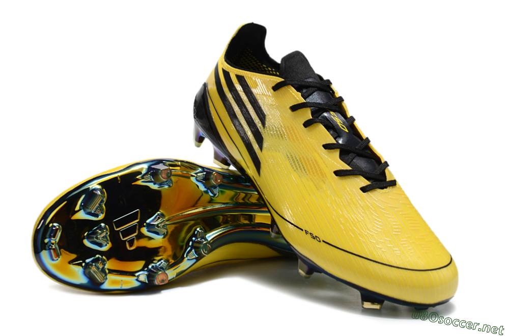 Men's Adidas F50 Elite FG Football Boots - Yellow/Black/Gold 3