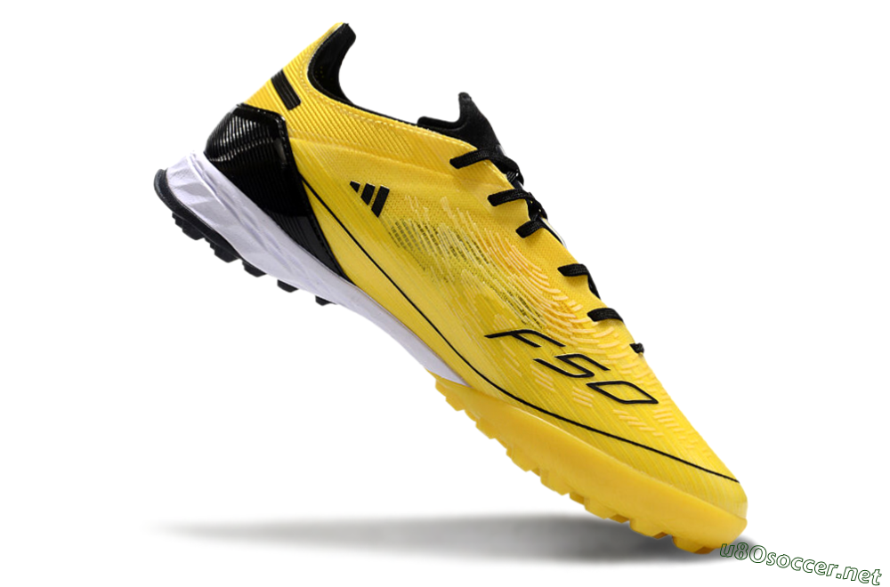 Men's Adidas F50 Pro TF Football Shoes - Yellow/Black/White 4