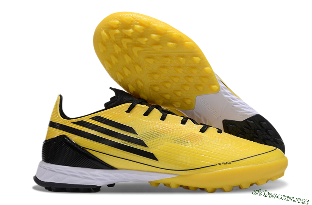 Men's Adidas F50 Pro TF Football Shoes - Yellow/Black/White 2