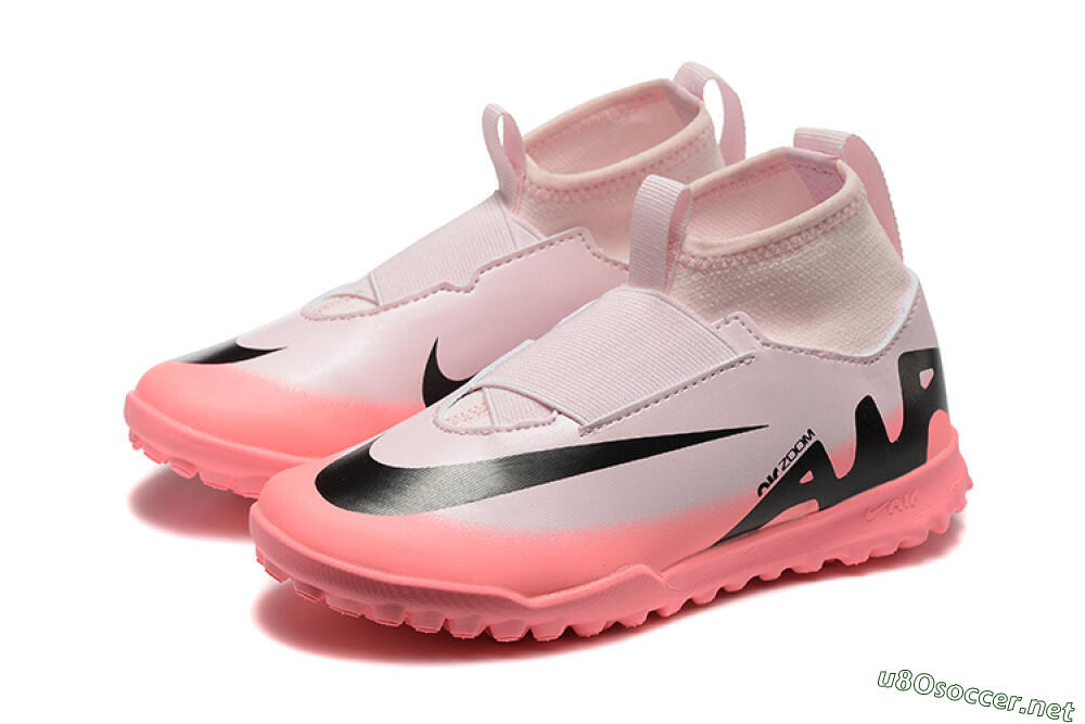 Kids Nike Air Zoom Mercurial Superfly 9 Elite TF Football Shoes - Pink/Black 5