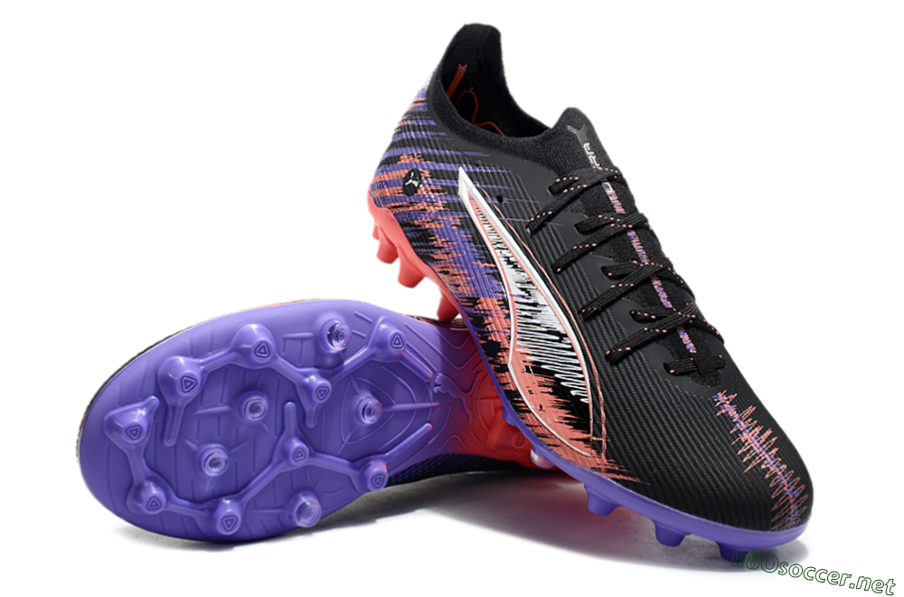 Men's Puma Ultra 5 Ultimate FG Football Boots - Black/Red/Purple 3
