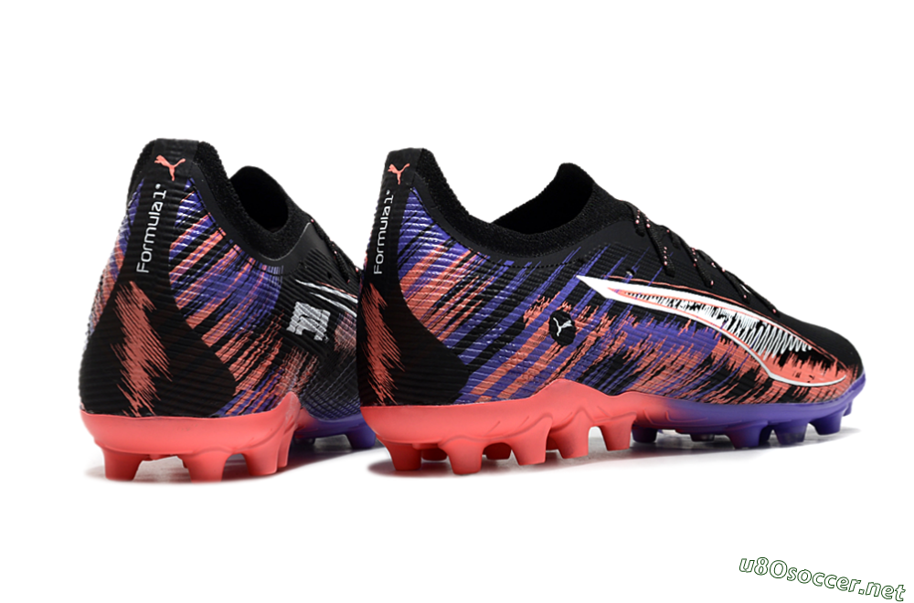 Men's Puma Ultra 5 Ultimate FG Football Boots - Black/Red/Purple 6