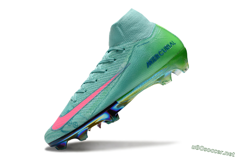 Unisex Nike Air Zoom Mercurial Superfly 10 Elite FG Football Boots - Jade/Pink/Gold 5