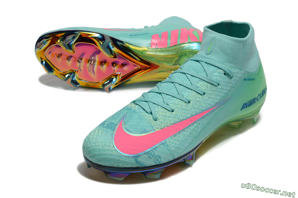 Unisex Nike Air Zoom Mercurial Superfly 10 Elite FG Football Boots - Jade/Pink/Gold 3