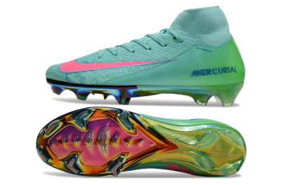 Unisex Nike Air Zoom Mercurial Superfly 10 Elite FG Football Boots - Jade/Pink/Gold