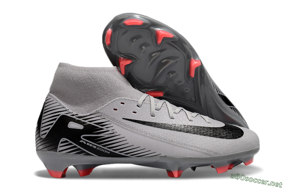 Men's Nike Air Zoom Mercurial Superfly 10 Academy FG Football Boots - Grey/Black/Red 2