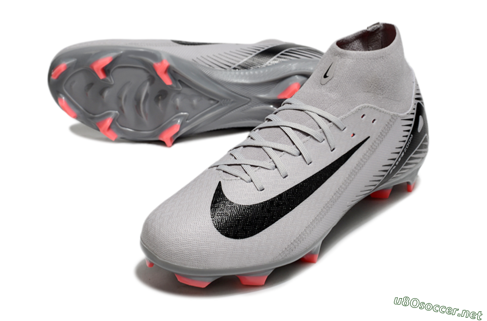 Men's Nike Air Zoom Mercurial Superfly 10 Academy FG Football Boots - Grey/Black/Red 3