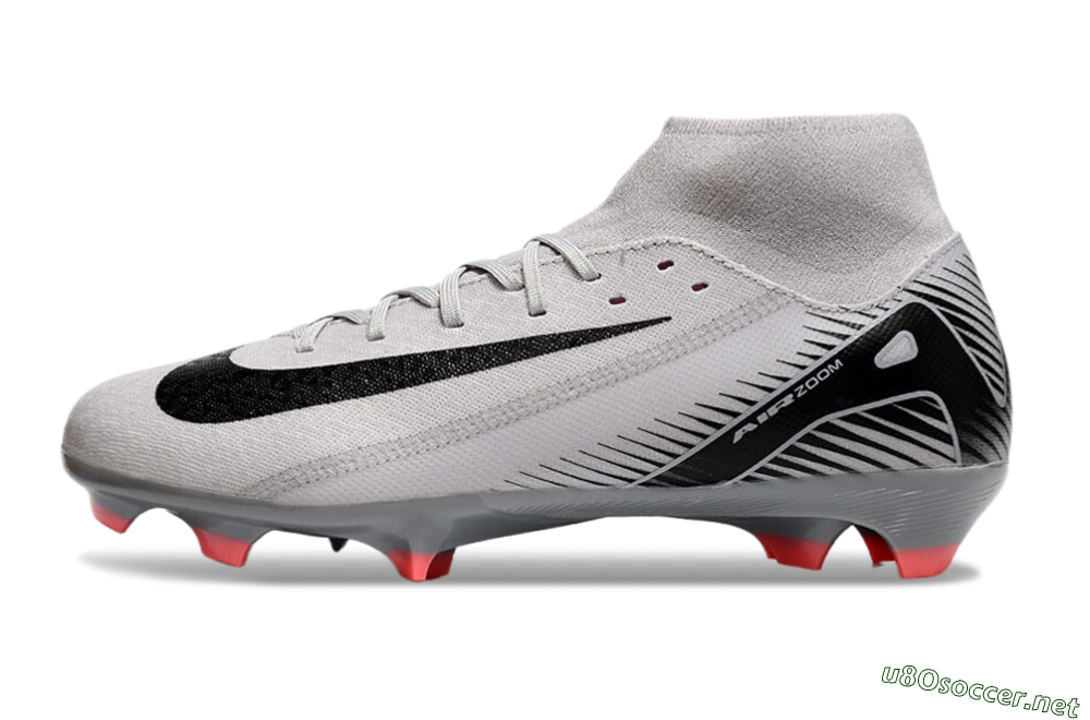 Men's Nike Air Zoom Mercurial Superfly 10 Academy FG Football Boots - Grey/Black/Red 0