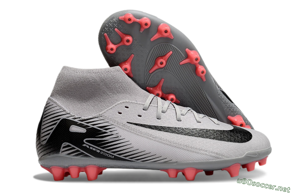 Men's Nike Air Zoom Mercurial Superfly 10 Academy AG Football Boots - Grey/Black/Red 2
